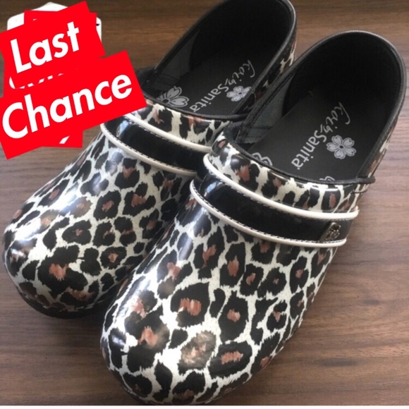 cheetah print nursing clogs